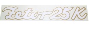 Značka pre Zetor 25 K - biela - zlatý obrys
